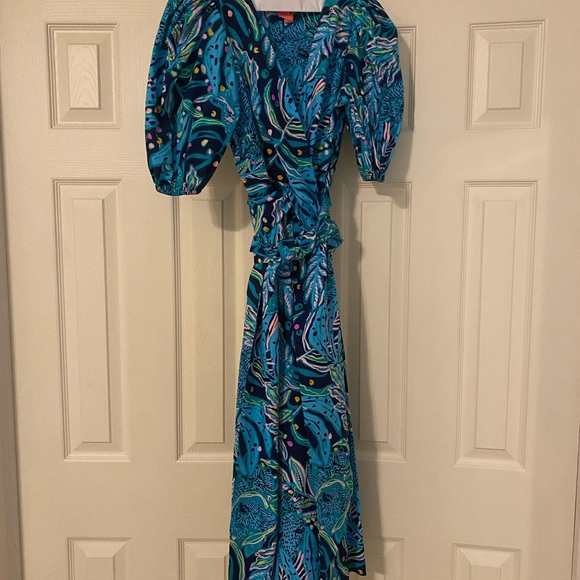 Juney Midi Dress Low Tide Navy Catty Purrsonality - Picture 4 of 4